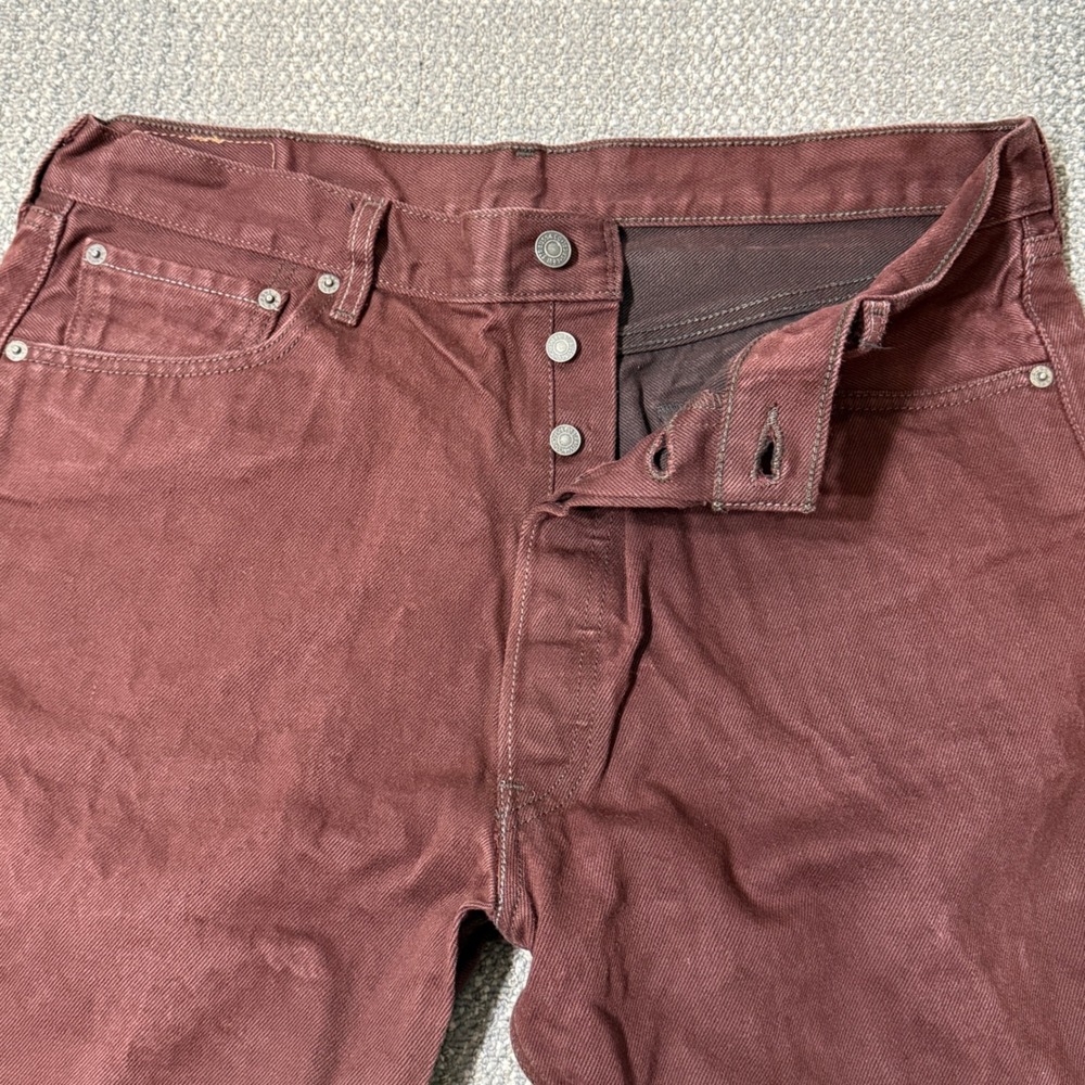 Vintage Levi's 501‎ Straight Leg Button-Fly Jeans Burgundy Mens 36x33 Y2K 2000s